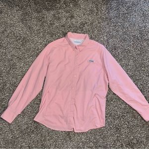 Columbia PFG Omni-Shade Pink Button Down Long Sleeve shirt
